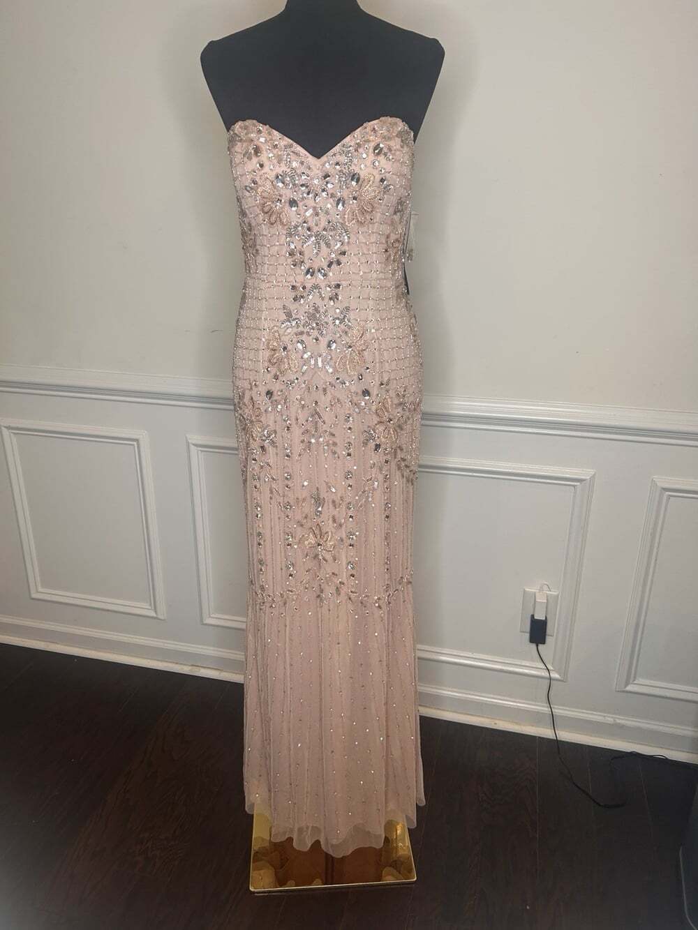 Aidan By Aidan Matrix Women’s Beaded Strapless Gown, Blush, Sz.6. $495 - Picture 10 of 16